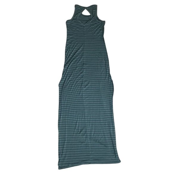 EXPRESS Olive Green and Black Striped Keyhole Maxi Dress with Slits - XS - Picture 4 of 6